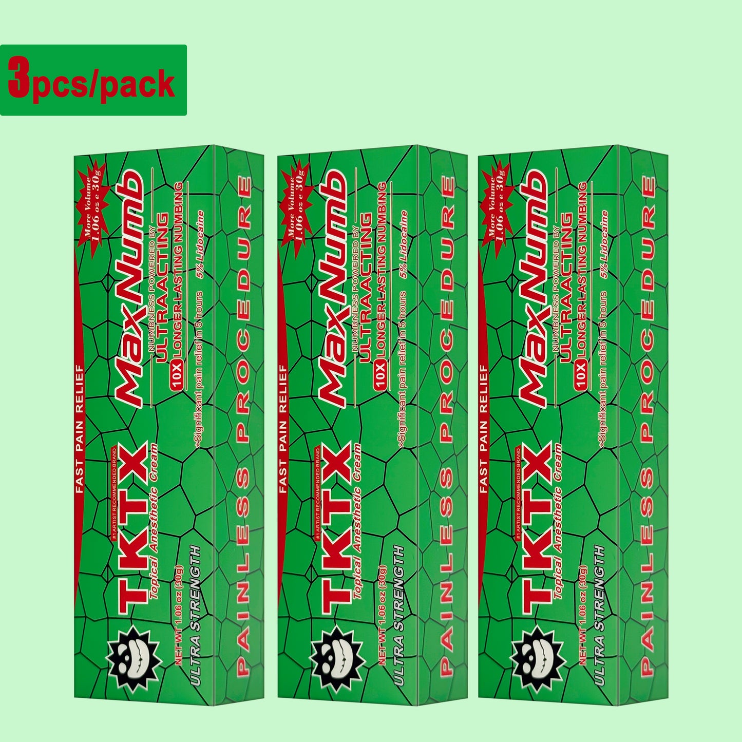 3 Pieces TKTX Max Ultra Acting 10X Longer Lasting 1.06oz/30g